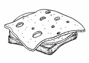 Рисованный изолированный бутерброд