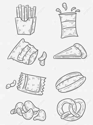 рисунок рисованные закуски картофельные чипсы элементы дизайна PNG , закуска рисунок, рисунок картофеля, чертеж чипа PNG картинки и пнг рисунок для й загрузки