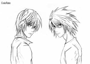 Раскраска Ягами и Л