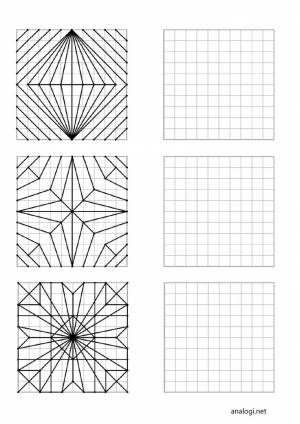 Повтори рисунок по клеточкам
