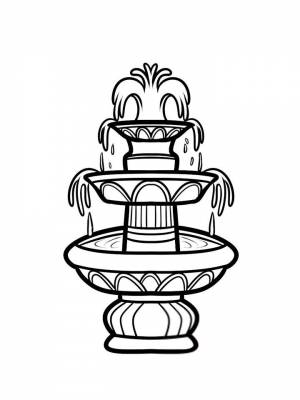 Раскраски Фонтан   в формате