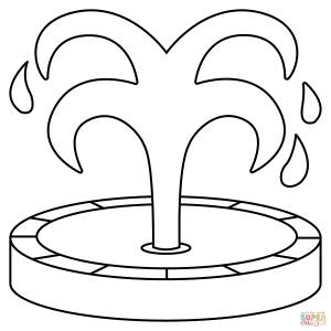 Раскраска Фонтан эмодзи