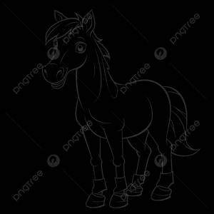 рисунок Раскраска мультяшная лошадь для распечатки контура эскиза вектор PNG , рисунок лошади, рисунок автомобиля, мультфильм рисунок PNG картинки и пнг рисунок для й загрузки