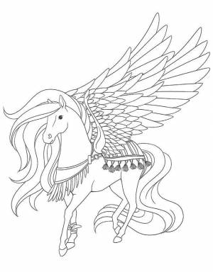 Раскраски лошадь пегас