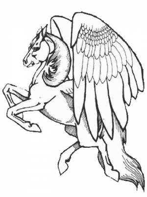 Картинка Пегас раскраска на листе