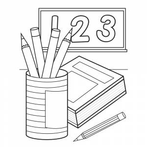 Раскраска Школьная парта