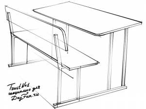 Как нарисовать парту школьную