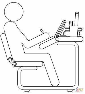 Раскраска Школьная парта