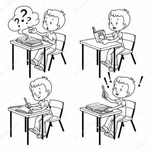 Раскраски Школьная парта