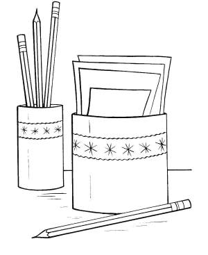 Раскраски Раскраска Школьные пренадлежности Парта