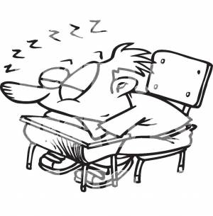 Раскраски Раскраска Мальчик спит на парте Люди