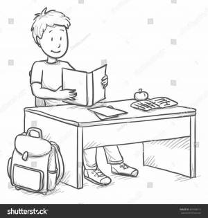 Раскраски Школьная парта