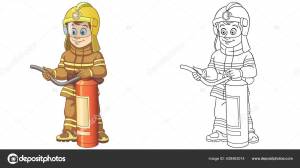 Окраска Страницы Пожарным Линейка Рисунка Детей Деятельность Раскраски Книги Красочный Векторное изображение ©Sybirko 428463014