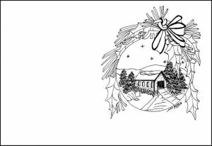 Spectacular Christmas Card Coloring Page