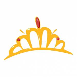 Золотая тиара для украшения аксессуар ручной рисунок изолированный на белом фоне