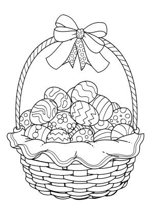 Раскраска «Корзинка с крашенками»