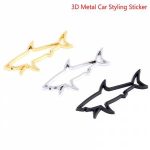 3D Metal Car Styling Sticker Hollow Fish Shark Emblem Badge Decals Automobiles Motorcycle Computer Fuel Cap
