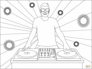 Раскраска диджей