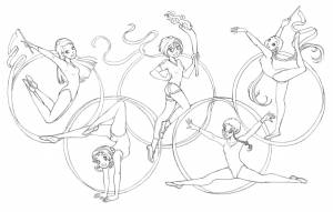 Раскраски Раскраска Феи гимнастки олимпийские игры олимпийские игры