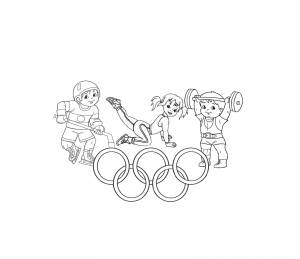 Олимпийские кольца раскраска для детей