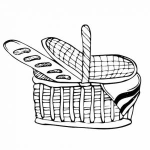 Ручная плетеная корзина, изолированная на белом фоне