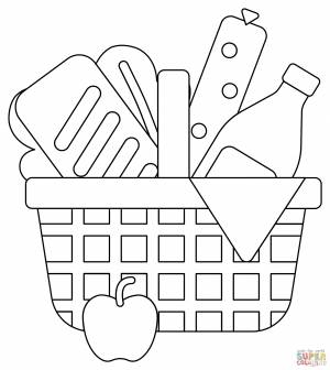 Раскраска Корзинка для пикника