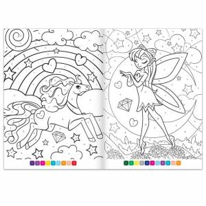 Раскраска по номерам «Страна волшебства», 16 стр
