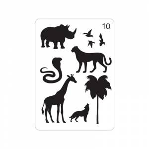 Трафареты с изображениями животных и растений, 29,7*21 см