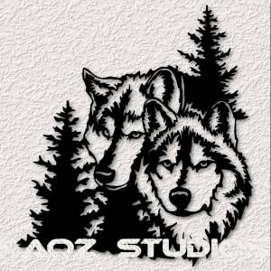 Файл STL Волк настенное искусство волки настенный декор животных 2d искусство ・Шаблон для загрузки и 3D-печати・Cults