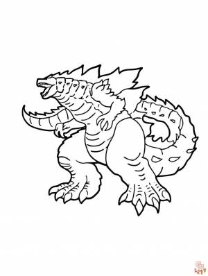 Получите рев с бесплатным Godzilla Раскраски из GBcoloring