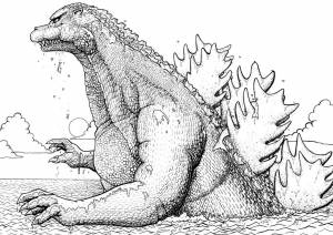 Godzilla- Out for a Swim by PaulHanley on deviantART