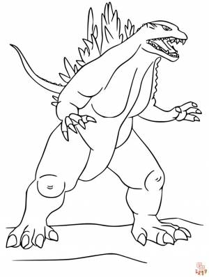 Получите рев с бесплатным Godzilla Раскраски из GBcoloring