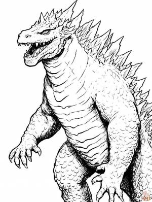 Получите рев с бесплатным Godzilla Раскраски из GBcoloring