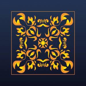 Декоративные абстрактные геометрические золотой фон арабский орнамент высечки шаблон