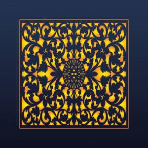 Декоративные абстрактные геометрические золотой фон арабский орнамент высечки шаблон