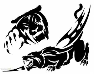 Трафарет на авто  стены Tiger Blade лист 60х75 сm, 2 элемента