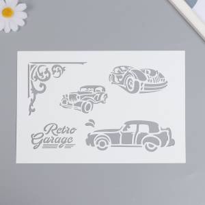 Трафарет для творчества Ретро машины 24х16 см, пластик