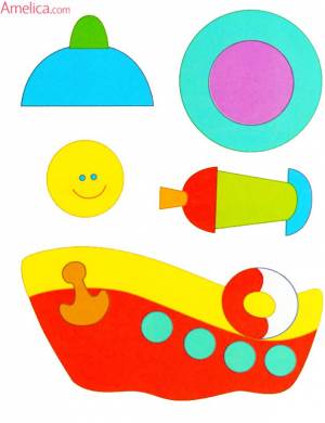 шаблоны аппликации для малышей 2-3 года машинка