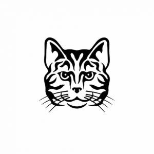 Кошка символ логотип дизайн племенных тату трафарет векторные иллюстрации