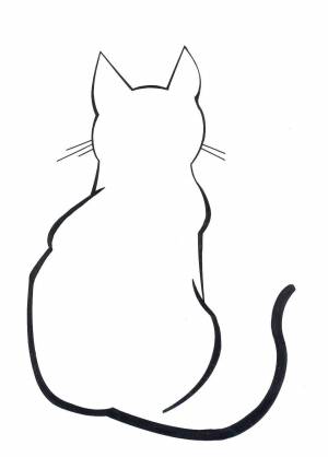 Трафарет кота рисунок