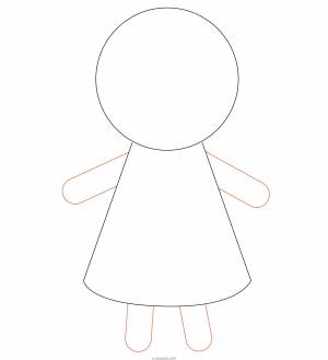 Кукла рисунок поэтапно