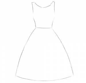 Нарисовать платье для куклы