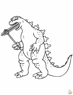Получите рев с бесплатным Godzilla Раскраски из GBcoloring