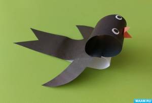 Конспект занятия по аппликации из цветной бумаги «Ласточка»