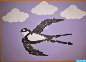 Конспект НОД по обрывной аппликации в старшей группе «Парят ласточки в небе»