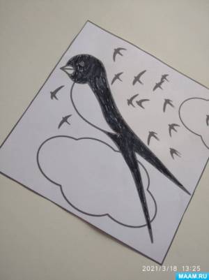 Аппликация «Ласточка»