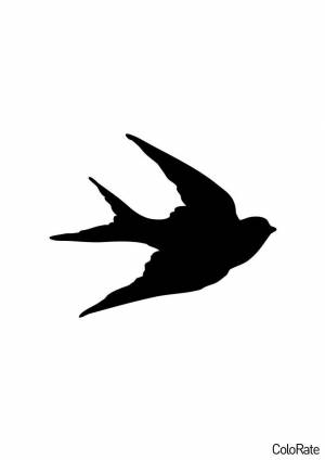 Трафарет Ласточка в полете для вырезания