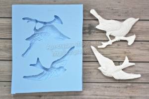 Молд комплект птица на ветке и ласточка