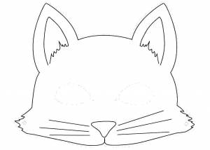 Раскраски Раскраска Маска кошки Маски