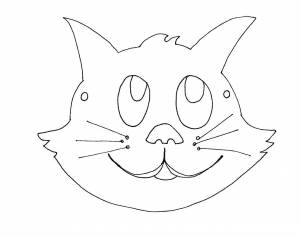 Раскраски Кошки, Раскраска Маска кошки Маски